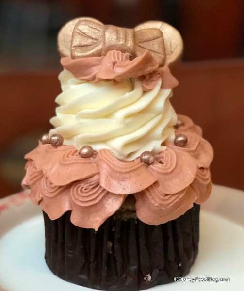 Rose Gold Ears Cupcake in Epcot