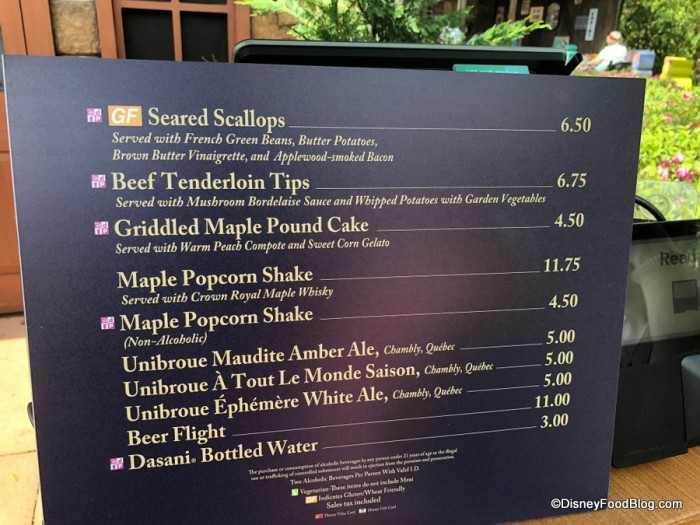 2018 Menu