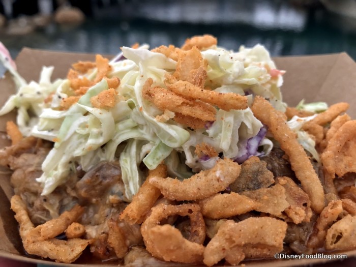 Citrus-brined Pork Roast with tangy barbecue sauce and lemon pepper slaw