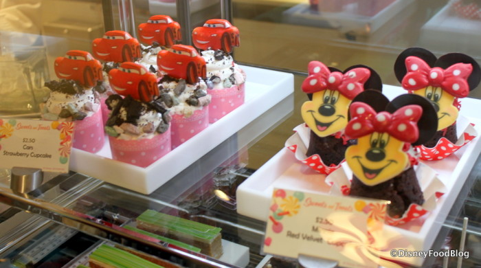Cars Strawberry Cupcake and Minnie Mouse Red Velvet Cupcake