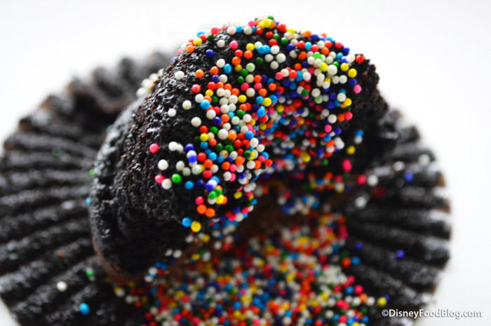 Dark, dark Black Velvet Cupcake... and more sprinkles! 