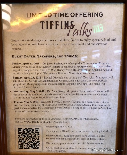 Tiffins Talks information