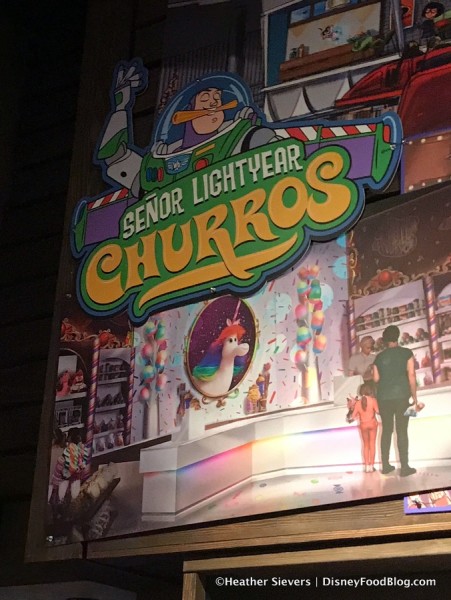 Concept Art for Bing Bong's Sweet Stuff Confectionery and Proposed Senor Lightyear Churros sign