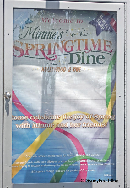 Hollywood and Vine is now Minnie's Springtime Dine