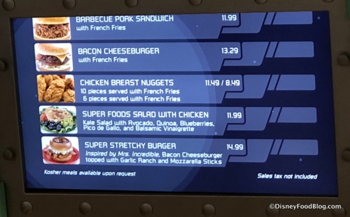 Cosmic Ray's Menu with Incredible Expo additions