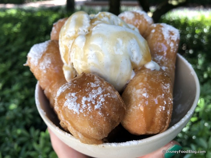 Mickey-shaped Beignet Sundae