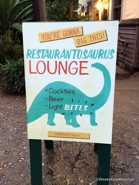 Restaurantosaurus Lounge sign