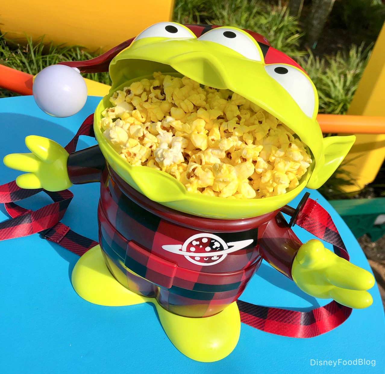 OoOoO! The Buffalo Plaid Alien Holiday Popcorn Bucket Is