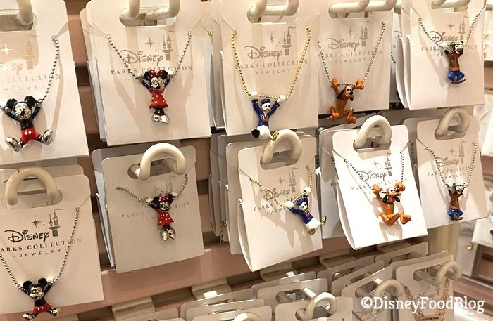 fab five jewelry collection mickey minnie donald pluto goofy necklace disneyland
