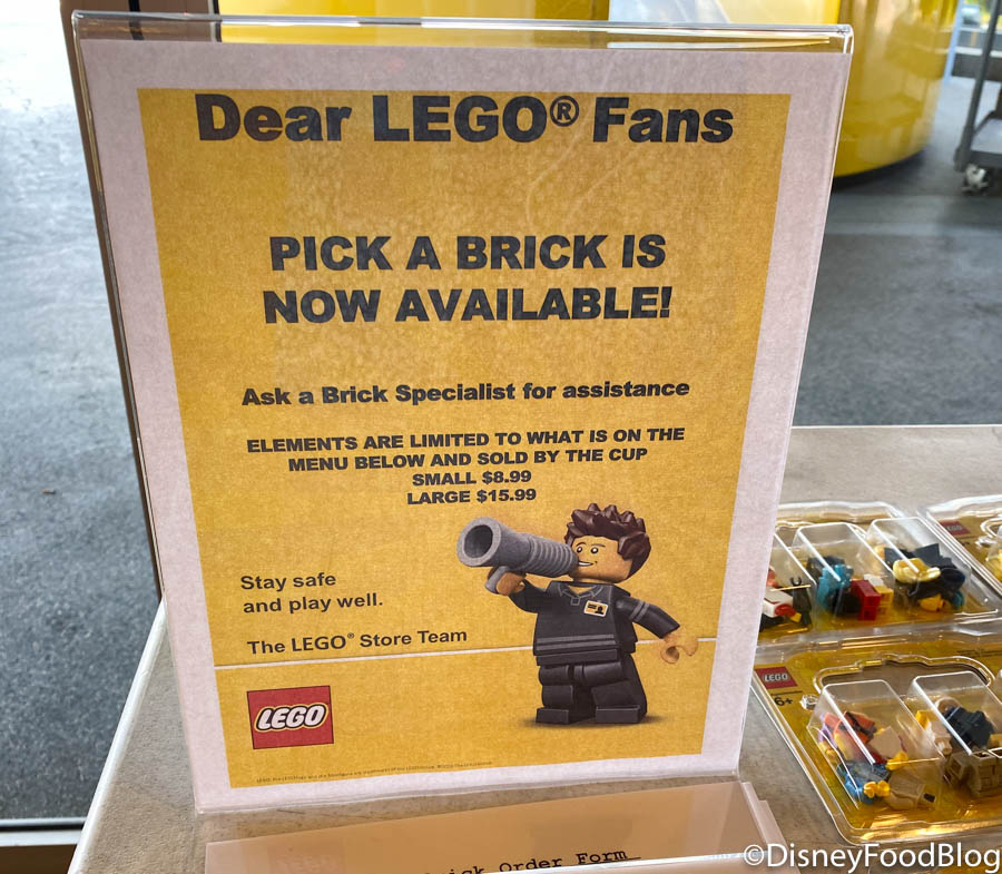 Pick Brick Is Back At The LEGO Store in World, But a TWIST! | the disney food blog