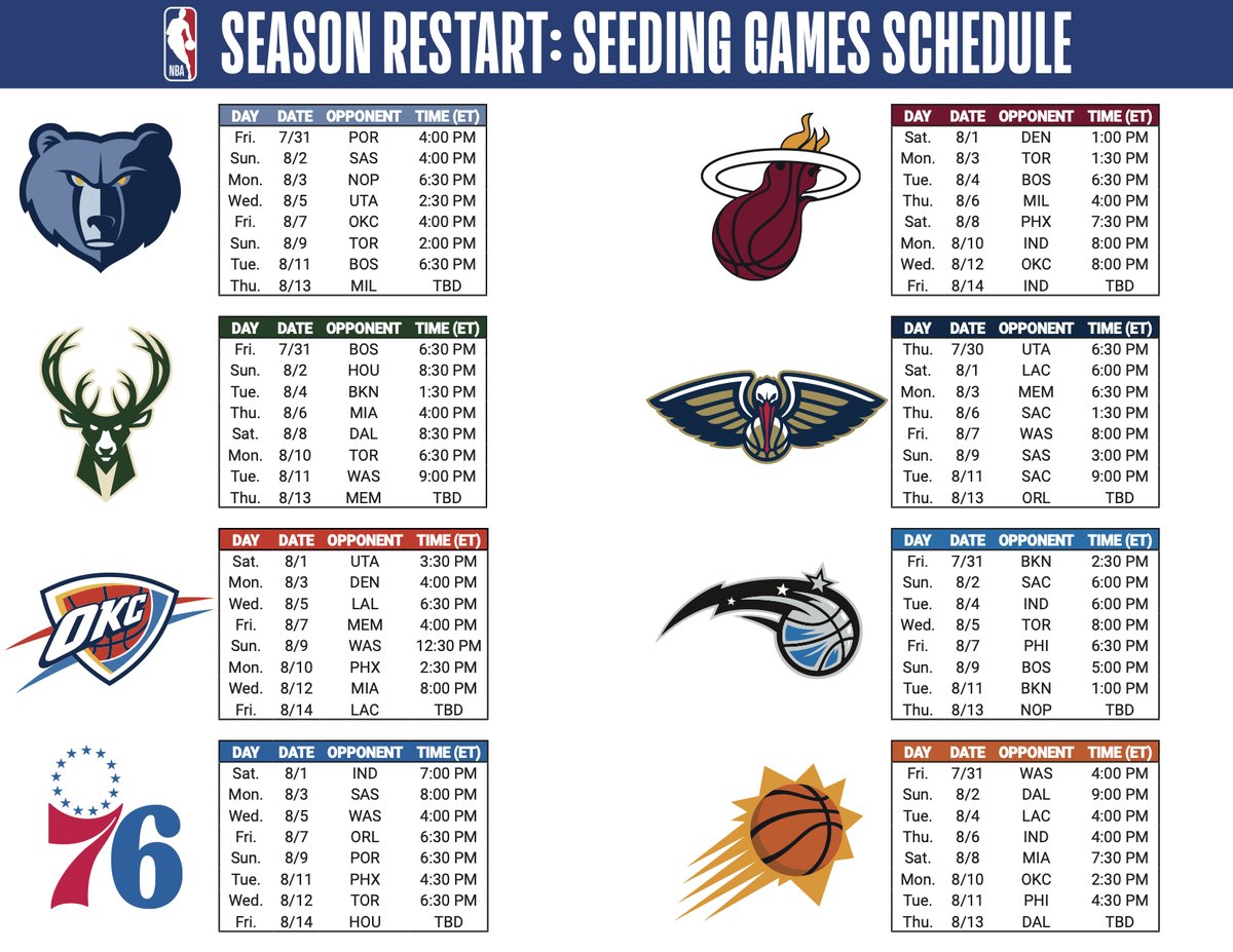 Take a Look at the Official NBA Schedule That Will Take ...
