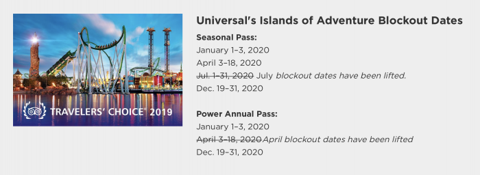 NEWS: Universal Orlando Lifts Summer Blockout Dates for Select Annual Passholders 