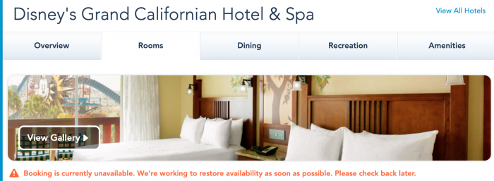 NEWS! Resort Hotel Booking is Currently Unavailable On the Disneyland Website 