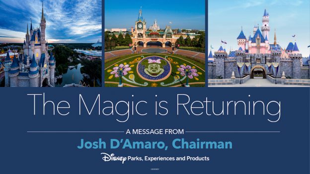 Chairman of Disney Parks Josh D’Amaro Shares a Message On the Reopening of the Disney Parks 