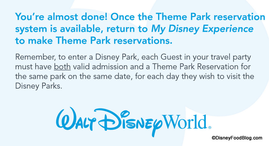 Using the Walt Disney World Theme Park Reservation System - Military Disney  Tips Blog