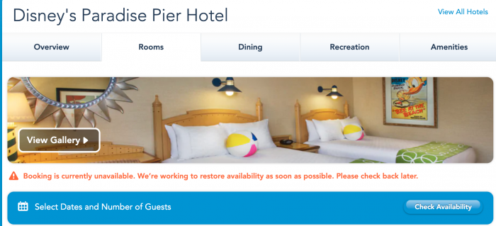 NEWS! Resort Hotel Booking is Currently Unavailable On the Disneyland Website 