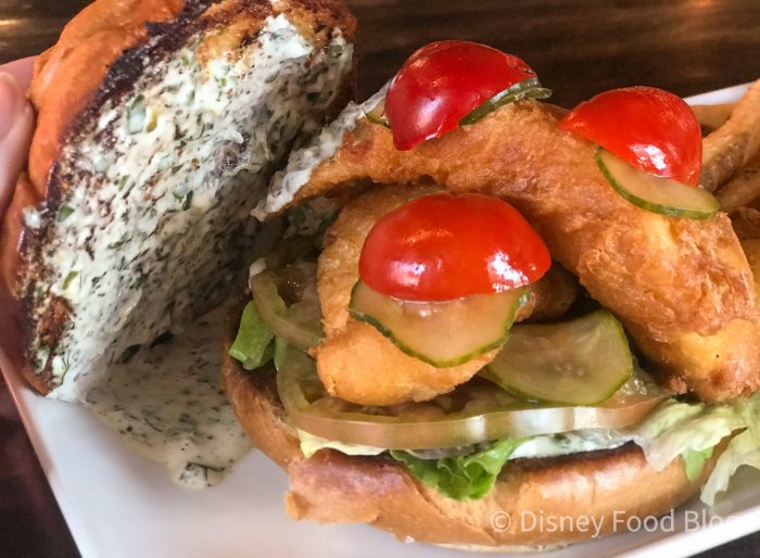 Review! We Tried the New Fried Fish Sandwich at Wine Bar George in Disney World! 