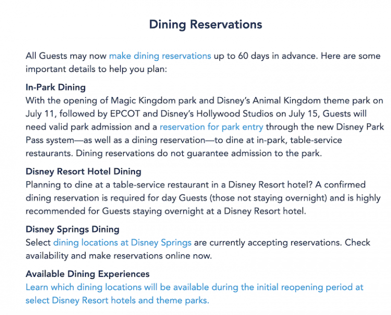 NEWS: Advance Dining Reservations Now Open to All Disney World Guests ...