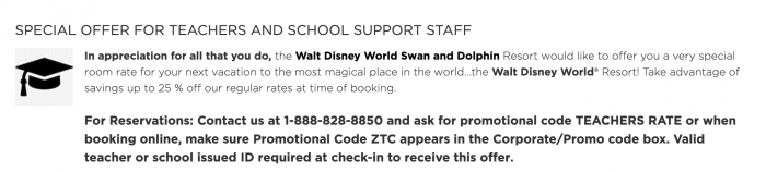 The Disney World Swan and Dolphin Resort Has Special Offers For Nurses and Teachers! 
