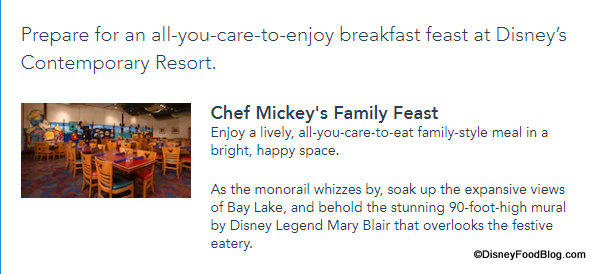 NEWS: Reservations Now Available for Chef Mickey’s and California Grill in Disney World 