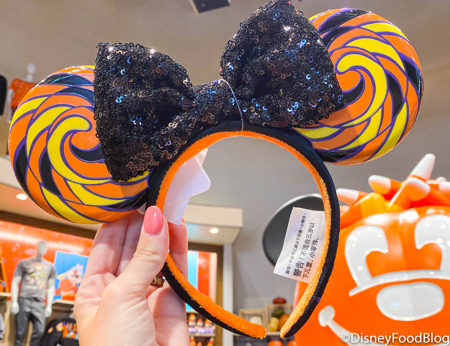 NEW Disney Parks 2020 Minnie Halloween Candy Sequin Bow Headband Ears Lollipop
