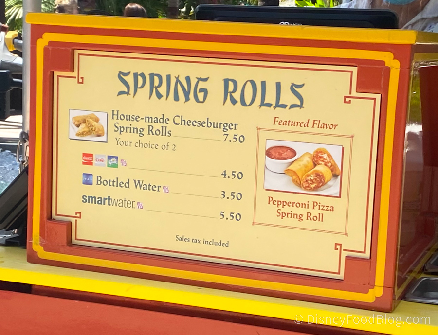 Disneyland Snack Carts Menu