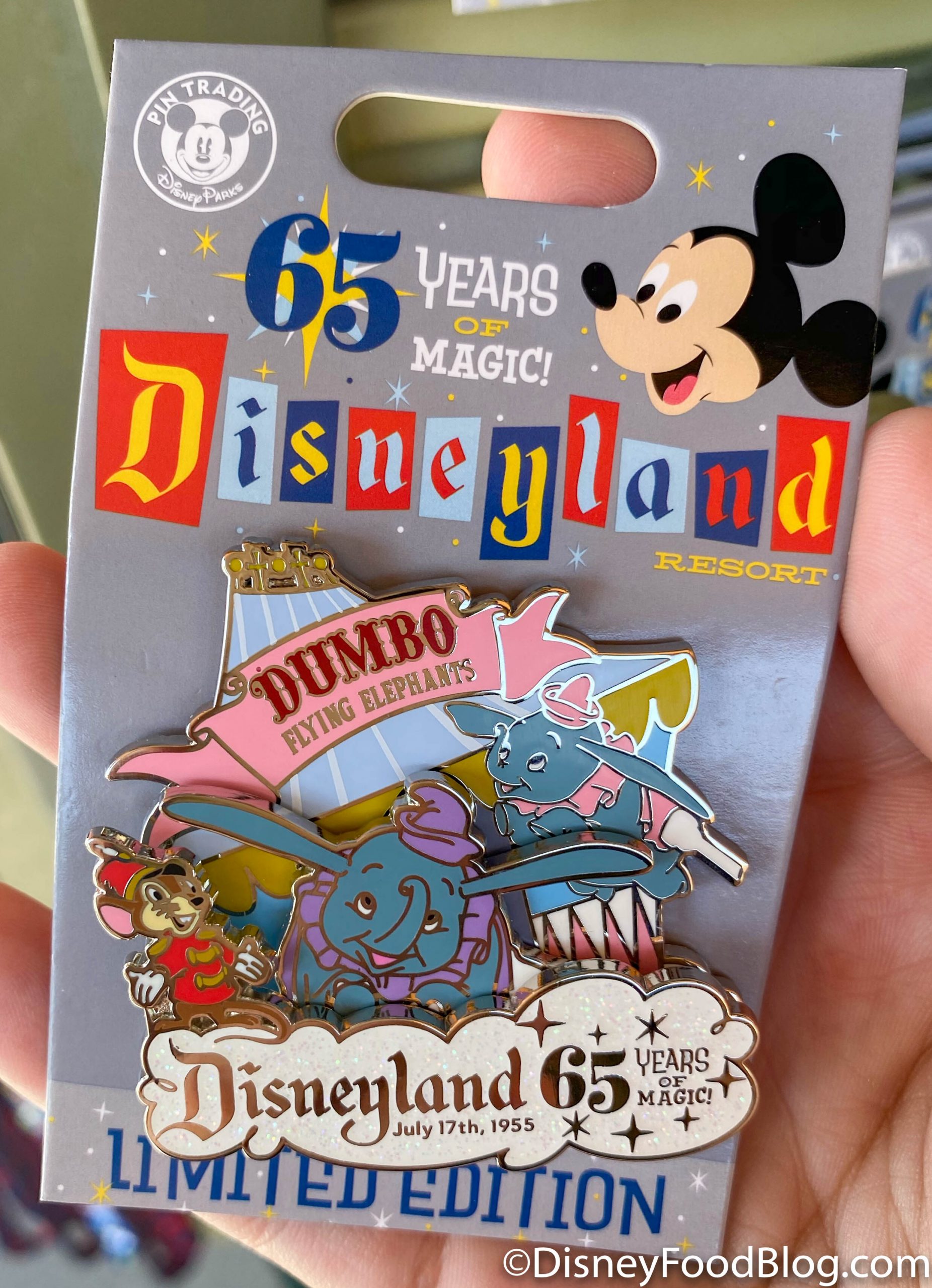 Disneyland 65th Anniversary Attraction Disneyland Dumbo Flying Elephants  Pin 