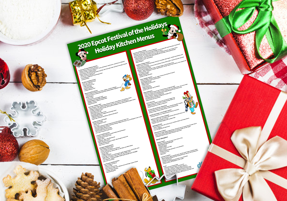 Free Dfb Exclusive Printable For All The 2020 Epcot Festival Of The Holidays Booths The Disney Food Blog