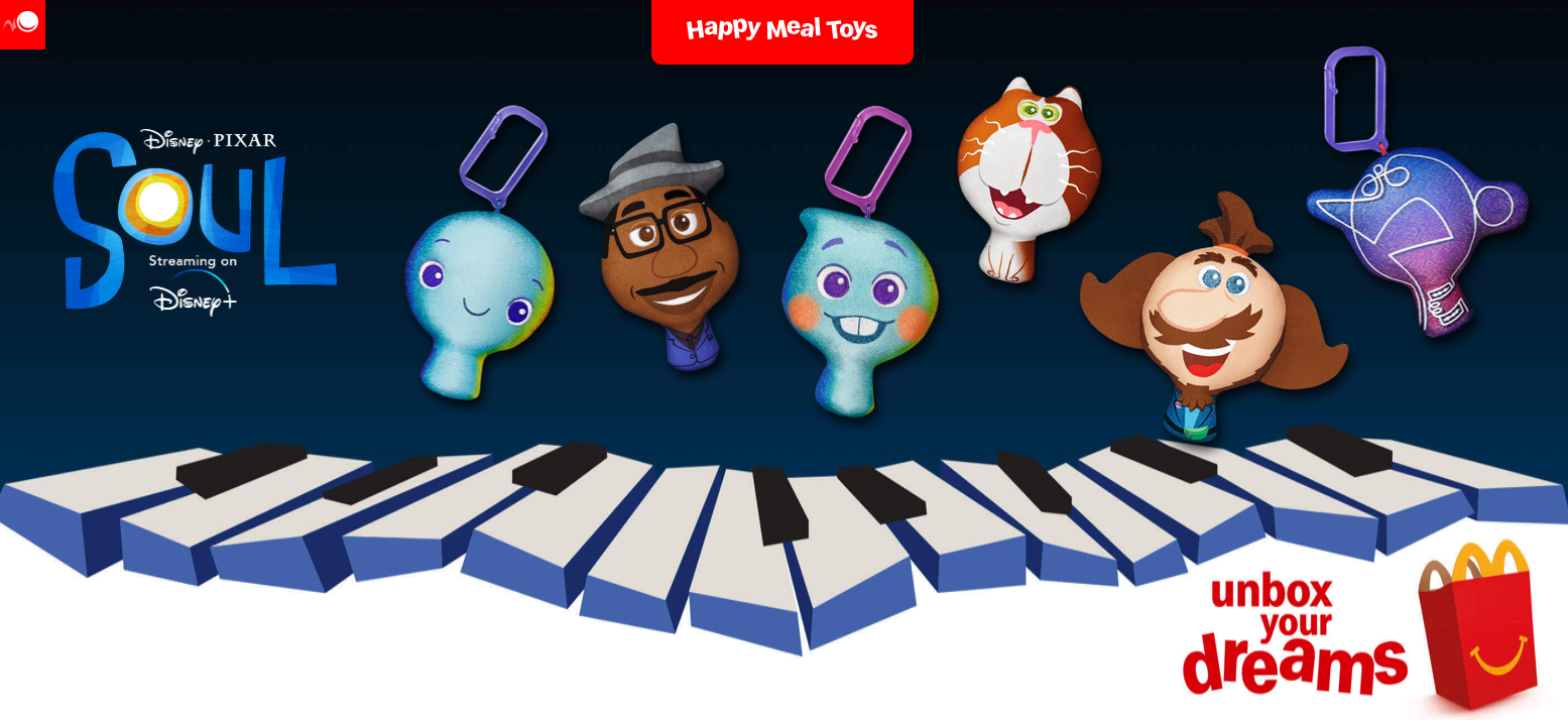 New Soul Themed Disney Toys Are Now Available With Your Mcdonald S Happy Meal The Disney Food Blog