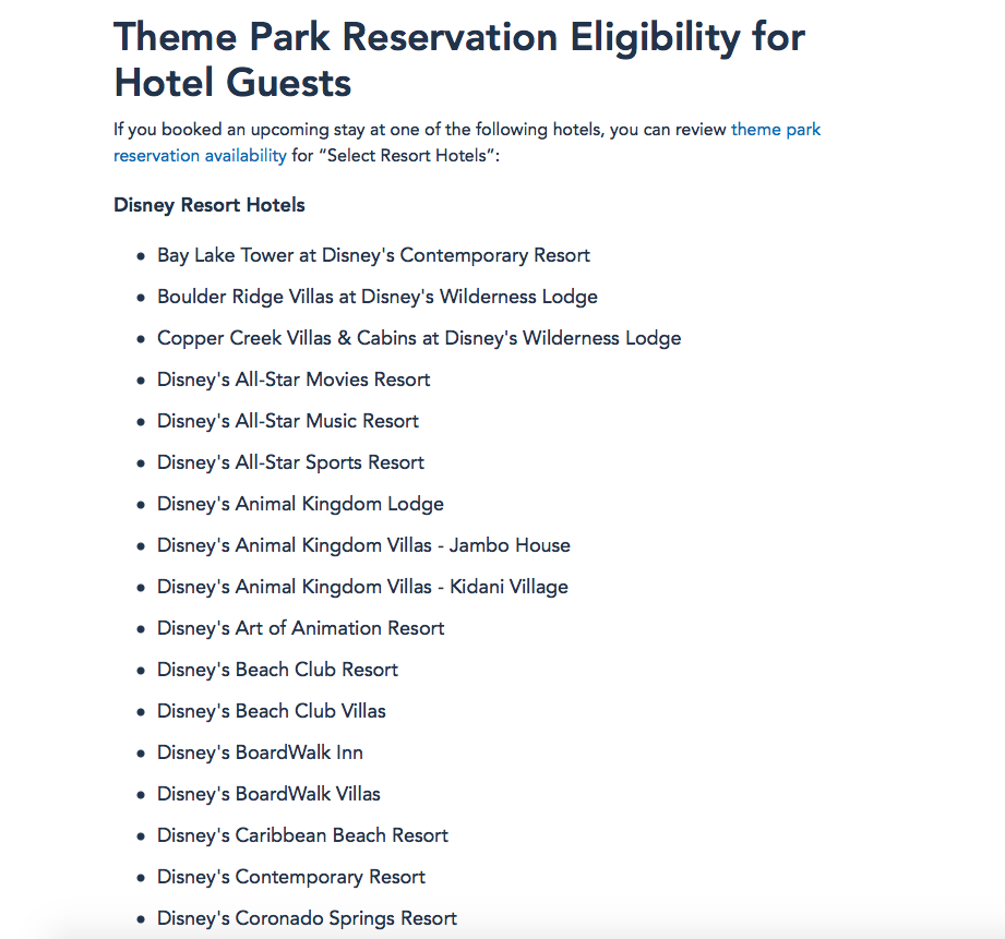 Theme Park Reservations Automatically Removed for Select Guests