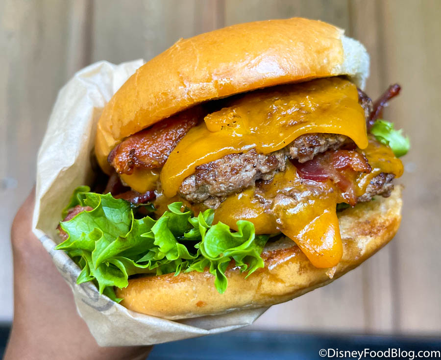 Review Can You Conquer Disney World S Massive Limited Time Burger The Disney Food Blog