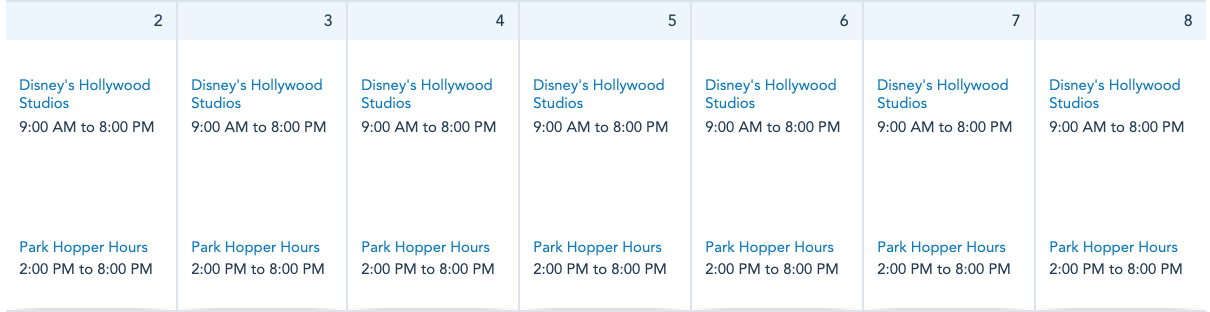 Hollywood Studios Park Hours May 2 