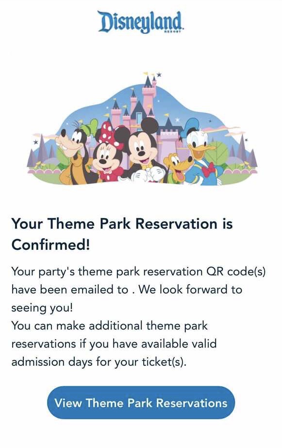Disneyland Theme Park Reservations