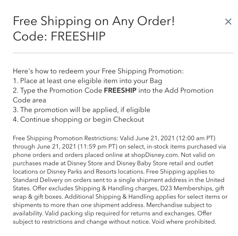 Get The CODE To Get FREE Shipping On Disney Merch Today The Disney 