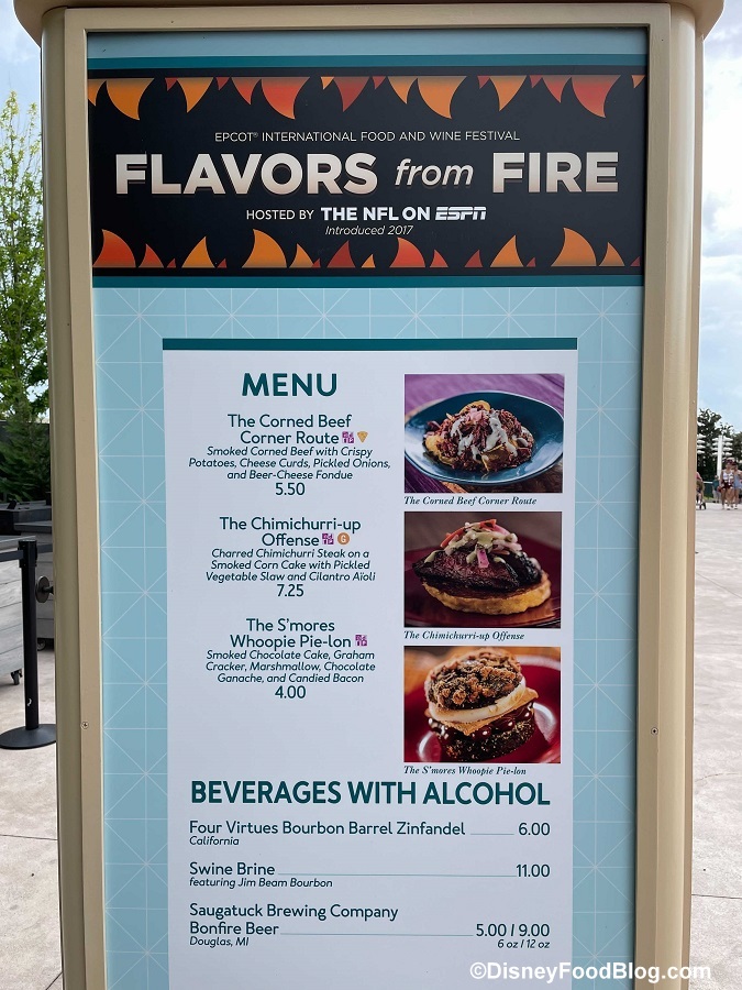 PHOTOS EPCOT Food and Wine Festival Menus with PRICES are Up in Disney