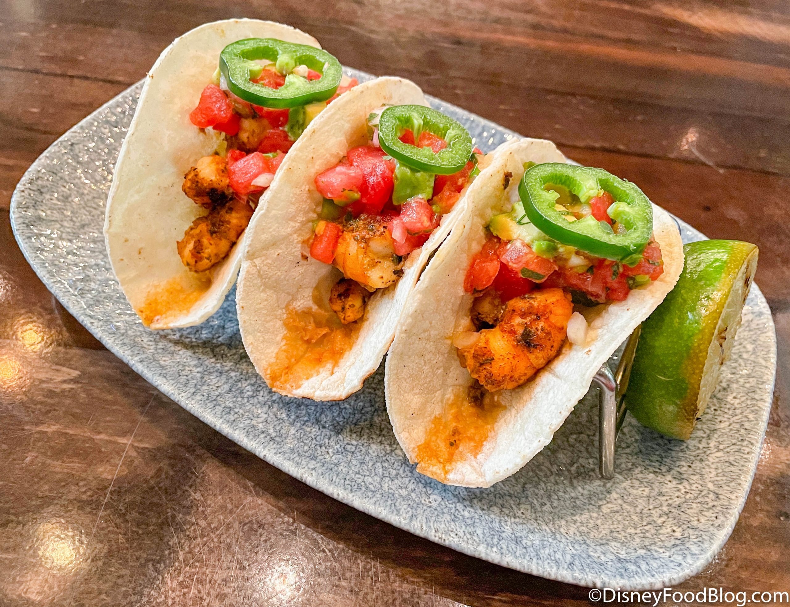 Review Shrimp Tacos With Watermelon Salsa Are Back In Disney World The Disney Food Blog