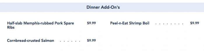 trails-end-dinner-add-ons-price-increase