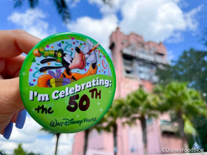 WDW Walt DISNEY WORLD 50th Anniversary Park Button Disney Park