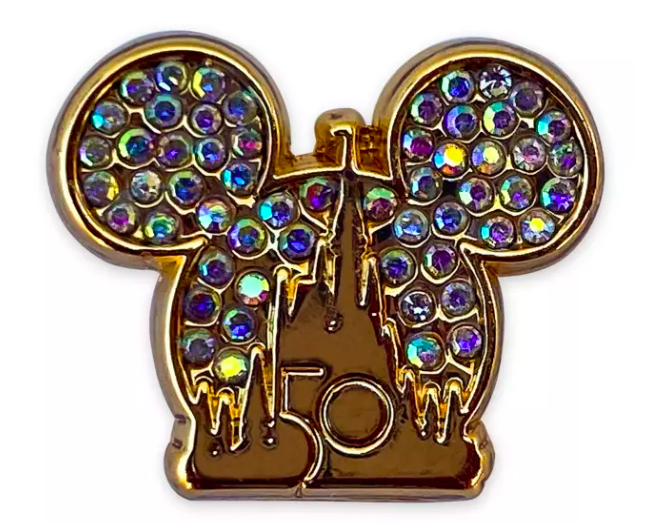 NWT Walt Disney World 50th Anniversary Jeweled Mickey Icon Charm Adult Bracelet 