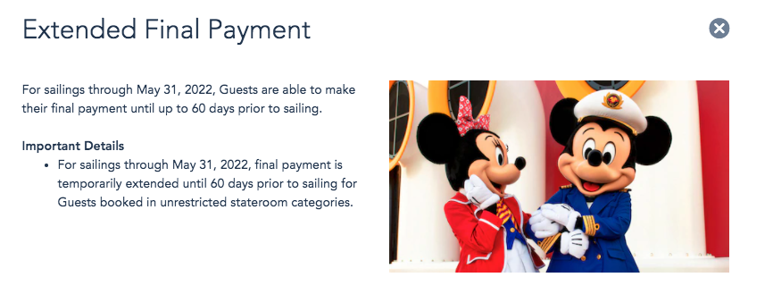 disney cruise line payment plan