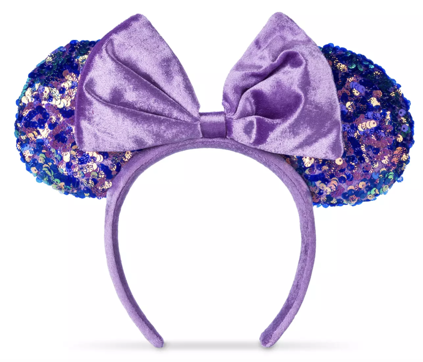 NEW Disney Tokyo Parks Purple Minnie Mouse Bow Sequins Ear Headband Ears 