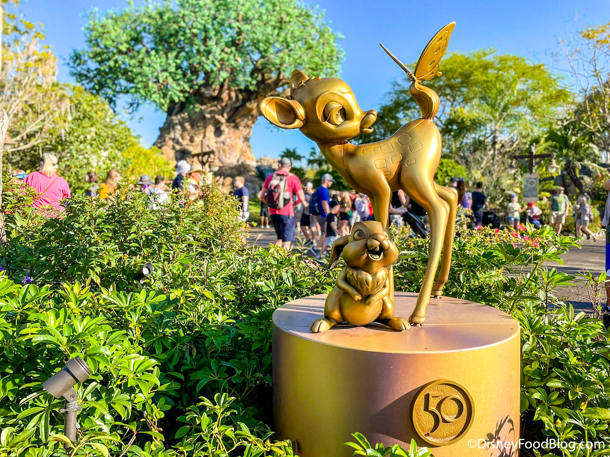 Bambi and Thumper 50th anniversary golden statue animal kingdom