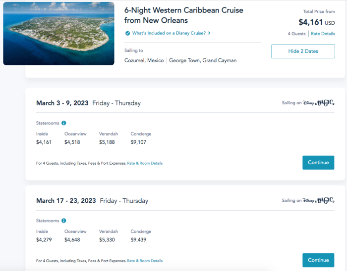 cost of 3 night disney cruise