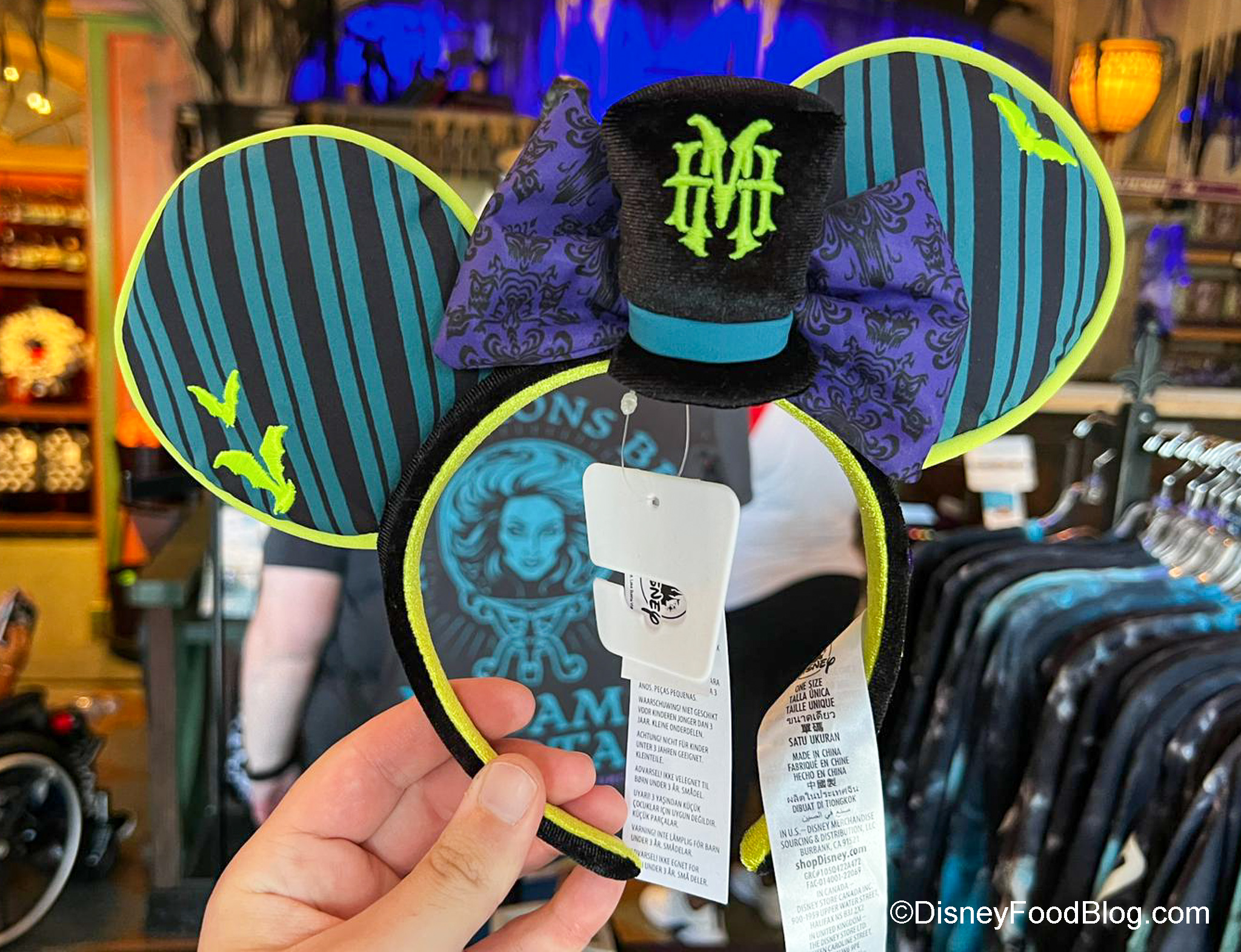 Disney Parks Haunted Mansion Wallpaper Velvet Bow Ears Headband 2020 NWT 
