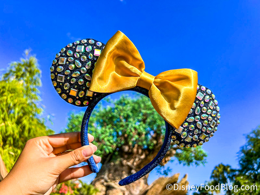 Disney Parks WDW 50th Anniversary Gold and Black Minnie Mouse Ears