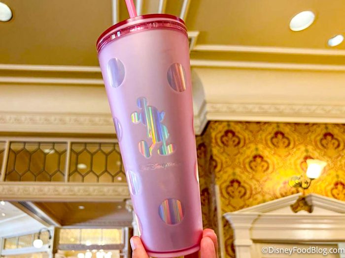 WDW - Starbucks Mickey Walt Disney World Pink Holographic Polka Dots Cold  Cup Tumbler