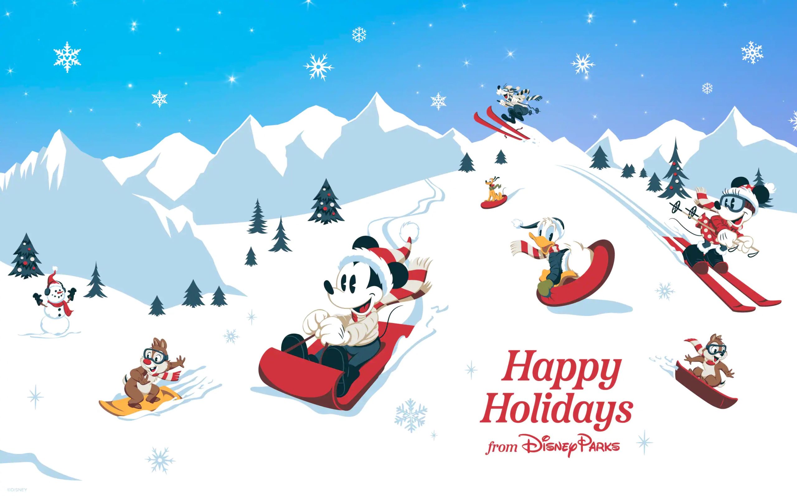 HD wallpaper Happy Christmas Holidays Mickey And Minnie Mouse Donald And  Daisy Duck Goofy Pluto And Other Disney Hd Wallpapers 19201080  Wallpaper  Flare