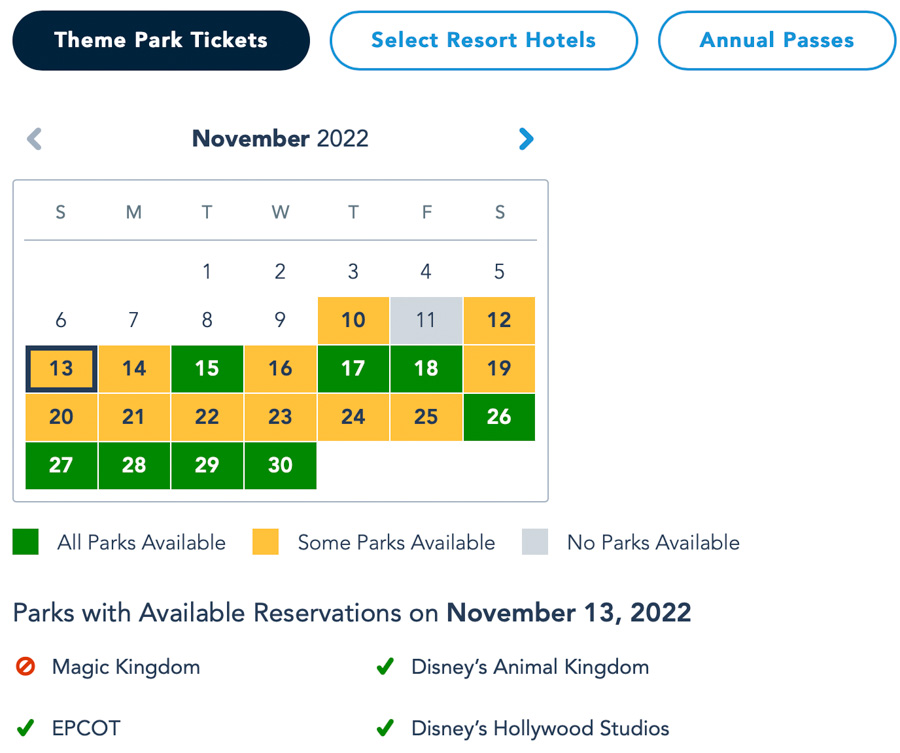 Park Reservations for Oct 1 AVAILABLE NOW! 