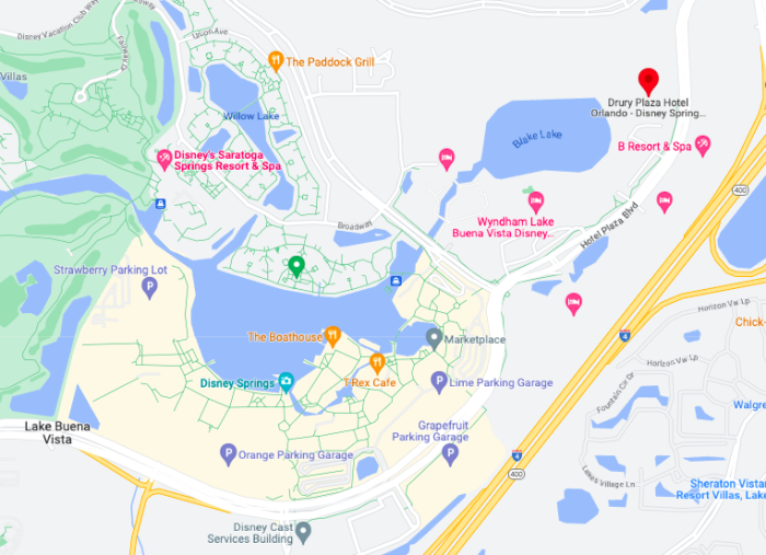 2023drury plaza hoteldisney springs hotellocationmap