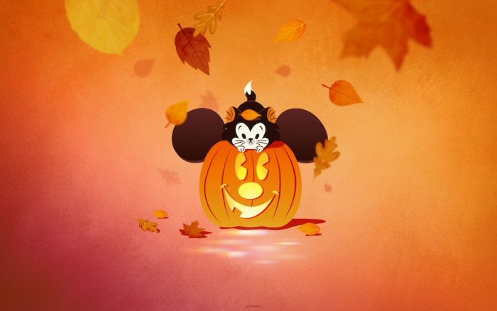 Disney Parks Fall Wallpaper Figaro Mickey Pumpkin